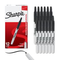 Conjunto de marcadores Sharpie Retrátil Permanente Fine Tip Black 12