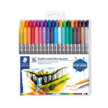 Conjunto de marcadores Staedtler Double Ended 36/pacote com cores variadas Conjunto de marcadores Staedtler Double Ended 36/pacote com cores variadas
