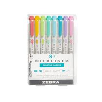 Conjunto de marcadores Zebra Pen Mildliner, pacote com 8 pontas duplas Conjunto de marcadores Zebra Pen Mildliner, pacote com 8 pontas duplas
