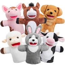Conjunto de marionetes de mão JOYIN, 6 unidades para crianças com boca ativa, animal Conjunto de marionetes de mão JOYIN, 6 unidades para crianças com boca ativa, animal