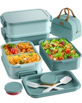 Conjunto de Marmita Bento KEMETHY 2190ml à Prova de Vazamentos 3 Camadas Verde Conjunto de Marmita Bento KEMETHY 2190ml à Prova de Vazamentos 3 Camadas Verde