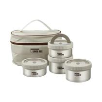 Conjunto de Marmita Portátil e Isotérmica em Aço Inoxidável - Empilhável