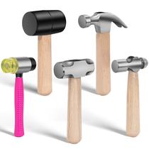 Conjunto de martelos ThinkLearn de 5 peças martelo de borracha 300 ml, mini trenó 500 ml, martelo de dupla face 350 ml, caneta esferográfica 330 ml, garra 300 ml
