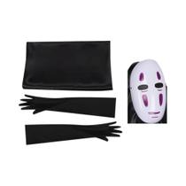 Conjunto De Máscara E Luvas Para Cosplay No Face, Capa Preta, Anime Spirited Away, Halloween, Conjunto De Máscara E Luvas Para Cosplay No Face, Capa Preta, Anime Spirited Away, Halloween,