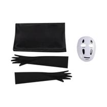 Conjunto De Máscara E Luvas Para Cosplay No Face, Capa Preta, Anime Spirited Away, Halloween, Conjunto De Máscara E Luvas Para Cosplay No Face, Capa Preta, Anime Spirited Away, Halloween,