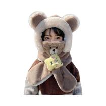 Conjunto De Máscara, Gorro E Cachecol De Pelúcia Infantil Em Estilo Cartoon, Quente E Com Proteção Conjunto De Máscara, Gorro E Cachecol De Pelúcia Infantil Em Estilo Cartoon, Quente E Com Proteção