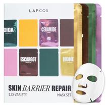 Conjunto de máscaras de lençol LAPCOS Skin Barrier Repair, pacote com 12 unidades com 4 tipos