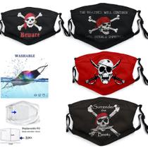 Conjunto de máscaras faciais Skull Surrender Bootys Pirate Digital Print