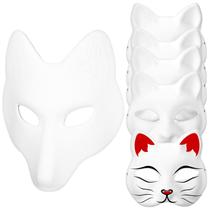 Conjunto de máscaras Toddmomy Fox and Cat Masquerade Party Blank White Conjunto de máscaras Toddmomy Fox and Cat Masquerade Party Blank White