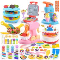 Conjunto de massa colorida Pretend Play Toy WeeHomm 5 em 1 com 24 cores