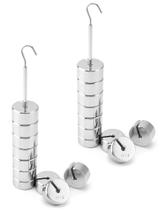 Conjunto de massa com fenda de laboratório QWORK em metal cromado 1000g Conjunto de massa com fenda de laboratório QWORK em metal cromado 1000g