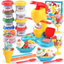Conjunto de massa Play Color Play Kitchen Sorveteira de 4 a 8 anos Conjunto de massa Play Color Play Kitchen Sorveteira de 4 a 8 anos