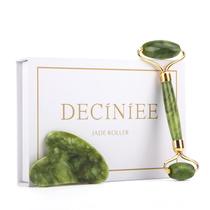 Conjunto de massageador facial Beauty Deciniee Jade Roller e Gua Sha