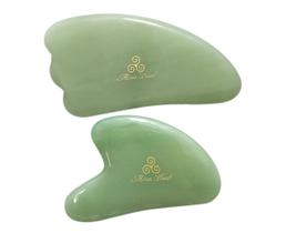 Conjunto de massageador facial Gua Sha Mina Heal Jade Stone x2