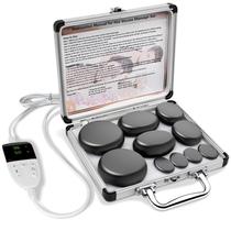 Conjunto de massagem Hot Stones AINCLY Basalt, 10 unidades com kit aquecedor
