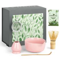 Conjunto de Matcha UOOLAA 5 Peças Tigela de Cerâmica Rosa 550 ml Conjunto de Matcha UOOLAA 5 Peças Tigela de Cerâmica Rosa 550 ml