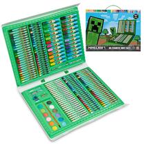 Conjunto de materiais de arte e lápis de cor Minecraft para crianças de 4 a 12 anos Conjunto de materiais de arte e lápis de cor Minecraft para crianças de 4 a 12 anos