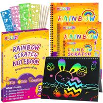 Conjunto de materiais de arte pigipigi Rainbow Scratch Off Notebooks