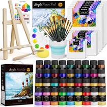 Conjunto de materiais de pintura artística Nicpro Acrylic Paint Canvas 80PC