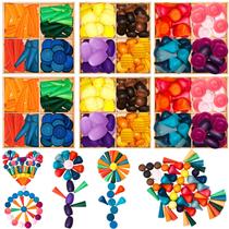 Conjunto de materiais lúdicos de peças soltas, brinquedos de mandala de madeira Chivao Conjunto de materiais lúdicos de peças soltas, brinquedos de mandala de madeira Chivao