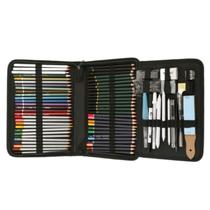 Conjunto de materiais para esboço e desenho, 56 unidades - lápis de grafite Conjunto de materiais para esboço e desenho, 56 unidades - lápis de grafite