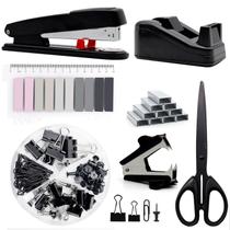 Conjunto de material de escritório UPIHO Black Desk Accessories com grampeador