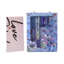 Conjunto De Material Escolar 6PCS Com Lápis Caneta Apontador Borracha Caderno Régua Design Stitch