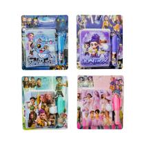 Conjunto De Material Escolar Anime Girl Hunters Lumi Mila Zoi: Mini Caderno, Caneta Esferográfica E