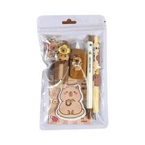 Conjunto De Material Escolar Com Padrão De Capivara Para Estudantes, Suprimentos Escolares, Presente Conjunto De Material Escolar Com Padrão De Capivara Para Estudantes, Suprimentos Escolares, Presente