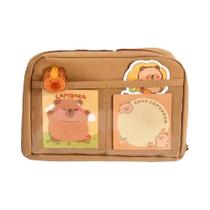 Conjunto De Material Escolar Grande Capacidade Com Tema De Capivara Para Estudantes, Kit De Presente Conjunto De Material Escolar Grande Capacidade Com Tema De Capivara Para Estudantes, Kit De Presente