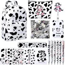 Conjunto de material escolar, mochila Hillban Cute Cow Print, 20 unidades Conjunto de material escolar, mochila Hillban Cute Cow Print, 20 unidades
