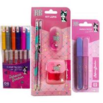 Conjunto De Material Escolar Rebecca Bonbon 6 Canetas+2 Lapis+Borracha+Apontador+2 Marca Texto