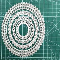 Conjunto de Matrizes de Corte Metálicas Kashoer Oval com Borda Pespontada e Escalope Conjunto de Matrizes de Corte Metálicas Kashoer Oval com Borda Pespontada e Escalope