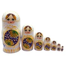 Conjunto de Matryoshka de madeira Russian Nesting Dolls de 7 camadas Conjunto de Matryoshka de madeira Russian Nesting Dolls de 7 camadas