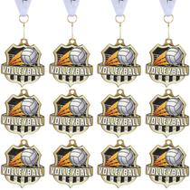 Conjunto de medalhas de voleibol Ecation, 5 cm, metal dourado, 24 peças
