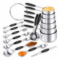 Conjunto de Medidores BOBIPRO 8 Copos de Aço Inoxidável e 7 Colheres Magnéticas Conjunto de Medidores BOBIPRO 8 Copos de Aço Inoxidável e 7 Colheres Magnéticas