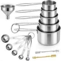 Conjunto de Medidores de Colheres e Copos THLHKD 13 Peças em Aço Inoxidável Conjunto de Medidores de Colheres e Copos THLHKD 13 Peças em Aço Inoxidável