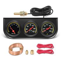 Conjunto de Medidores MH 52mm Triplo Pressão de Óleo Temperatura da Água Voltímetro Conjunto de Medidores MH 52mm Triplo Pressão de Óleo Temperatura da Água Voltímetro
