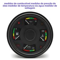 Conjunto De Medidores Multifuncionais 4 Em 1 Para Carro: Medidor De Combustível, Óleo, Temperatura Conjunto De Medidores Multifuncionais 4 Em 1 Para Carro: Medidor De Combustível, Óleo, Temperatura