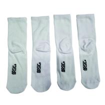 Conjunto de Meias 4 Pares Cano Médio Branco 34 ao 38 - Basic+ Conjunto de Meias 4 Pares Cano Médio Branco 34 ao 38 - Basic+