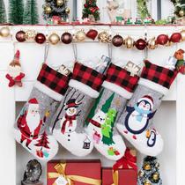 Conjunto de meias de Natal BHD BEAUTY Grey Burlap 50 cm, pacote com 5 Conjunto de meias de Natal BHD BEAUTY Grey Burlap 50 cm, pacote com 5