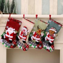 Conjunto De Meias De Natal De Grande Capacidade 4 Peças: Papai Noel, Boneco De Neve, Urso E Alce De Conjunto De Meias De Natal De Grande Capacidade 4 Peças: Papai Noel, Boneco De Neve, Urso E Alce De