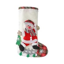 Conjunto De Meias De Natal De Pelúcia Com Papai Noel, Boneco De Neve, Urso E Alce Para Sacola De