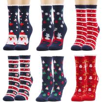Conjunto de meias de Natal, pacote com 6 unidades, Winter Crew para mulheres