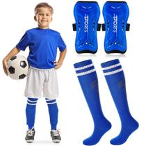 Conjunto De Meias De Proteção Para Futebol Infantil (Meninos E Meninas) Com Suporte Para Perna Acima