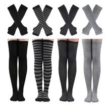 Conjunto de meias e aquecedores de braço Barroves, fantasia feminina de Halloween