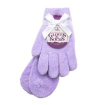Conjunto de meias e luvas hidratantes Purple Fuzzy para mulheres Conjunto de meias e luvas hidratantes Purple Fuzzy para mulheres