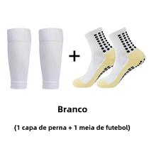 Conjunto De Meias Esportivas Com Fundo De Silicone Antiderrapante Masculino E Mangas Para Pernas,