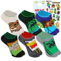 Conjunto de Meias Minecraft 6 Pares Tamanhos 3-9 para Adolescentes e Adultos Conjunto de Meias Minecraft 6 Pares Tamanhos 3-9 para Adolescentes e Adultos