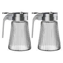 Conjunto De Meleiras Porta Mel De Vidro Para Brunch Lanchonetes - 2 Peças